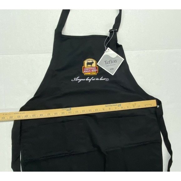 Server Black Angus Apron Full Embroidered With Logo 21” X 28" NEW Dad Gift - Picture 7 of 9